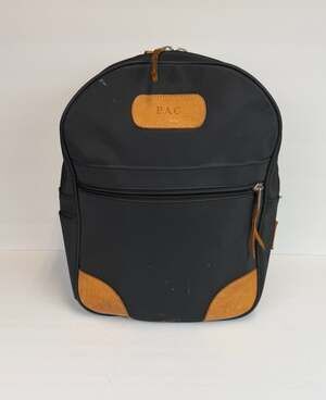 Jon Hart Design Classic Backpack in Black with Leather Trim